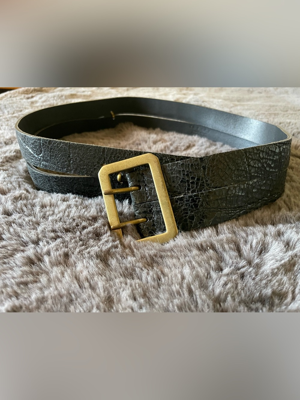 Theory Black Genuine Leather Belt